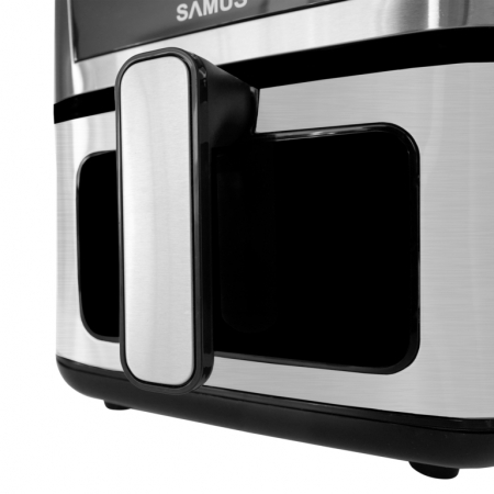 Friteuza cu aer cald Samus AF5-S1400DW, 5 litri, 7 programe, timer, tehnologie Fry Force 360 grade, control touch,  Inox/Negru [4]