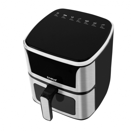 Friteuza cu aer cald Samus AF5-S1400DW, 5 litri, 7 programe, timer, tehnologie Fry Force 360 grade, control touch,  Inox/Negru [2]