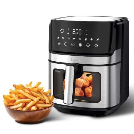 Friteuza cu aer cald Samus AF6.5B-S1700DW, 6.5 L, 1700 W, Afisaj electronic, Control digital tactil, Timer 0-60 min, 8 programe, Temperatura ajustabila 80-200°C [3]