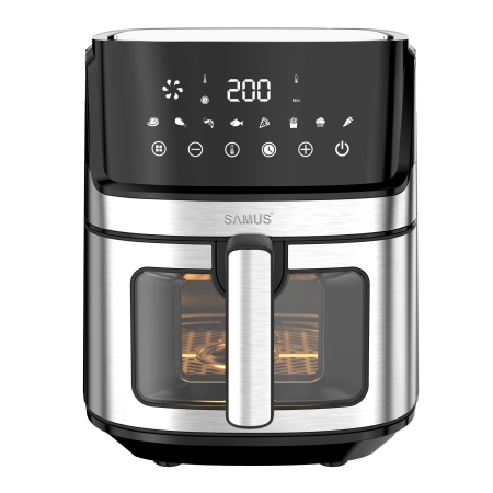 Friteuza cu aer cald Samus AF6.5B-S1700DW, 6.5 L, 1700 W, Afisaj electronic, Control digital tactil, Timer 0-60 min, 8 programe, Temperatura ajustabila 80-200°C [2]