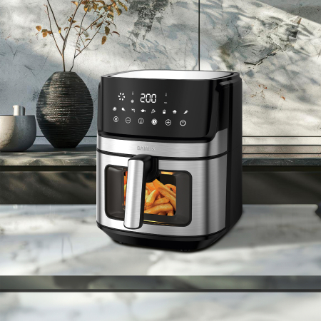 Friteuza cu aer cald Samus AF6.5B-S1700DW, 6.5 L, 1700 W, Afisaj electronic, Control digital tactil, Timer 0-60 min, 8 programe, Temperatura ajustabila 80-200°C [4]