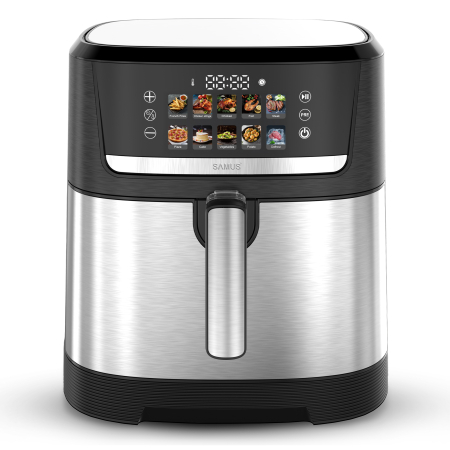 Friteuze - Friteuza cu Aer Cald Samus AF8.5-S2000D, 8.5 L, 2000 W, Air Fryer, 10 Programe Automate, Tehnologie Fry-Force 360°, Control Digital Tactil, Display Color, Temperatura Reglabila 80-200°C, Timer 60 Min,