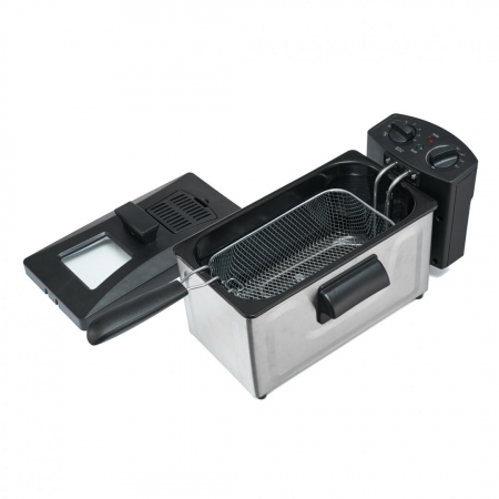 Seturi oale - Friteuza Heinner HDF-1800SS, 1800 W, termostat reglabil, timer, 3 L, Inox