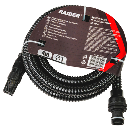 Furtune cauciucate - Furtun de aspiratie 1 tol, 4m cu sita si supapa antiretur
