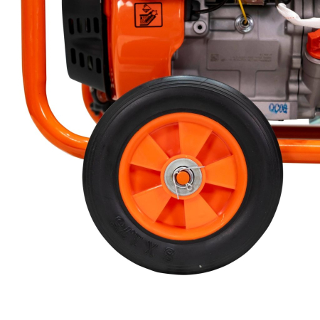Generator curent Model R-Power GE 7000RC, 6500W, pornire electrică + telecomandă, benzină, 230V + 12V, motor 4 timpi, cupru, roți transport, 2 prize, ideal uz casnic și șantier [10]
