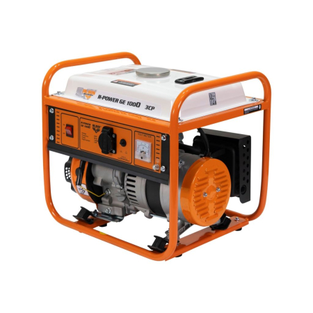 BRICOLAJ - Generator curent ModelR-Power GE 1000, 1000W, benzină, 220V, motor 4 timpi 130cc, pornire manuală, consum redus, compact, cadru industrial