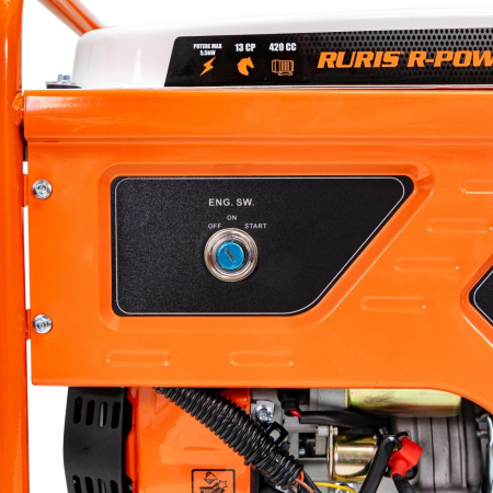Generator curent ModelR-Power GE 5500RC, 5500W, AVR, pornire electrică + telecomandă, benzină, 230V, motor 4 timpi, 2 prize, cupru, cadru industrial [8]