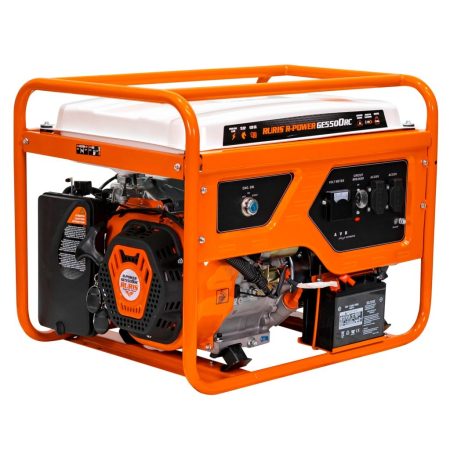BRICOLAJ - Generator curent ModelR-Power GE 5500RC, 5500W, AVR, pornire electrică + telecomandă, benzină, 230V, motor 4 timpi, 2 prize, cupru, cadru industrial