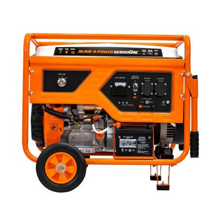 Generator curent ModelR-Power GE 8000RC, 7500W, pornire electrică cu telecomandă, benzină, 230V + 12V, motor 4 timpi 445cc, cupru, roți transport, cadru industrial, pentru uz casnic și profesional [3]
