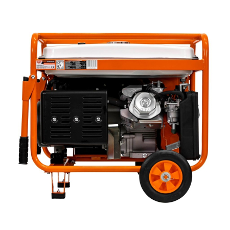 Generator curent ModelR-Power GE 8000RC, 7500W, pornire electrică cu telecomandă, benzină, 230V + 12V, motor 4 timpi 445cc, cupru, roți transport, cadru industrial, pentru uz casnic și profesional [4]