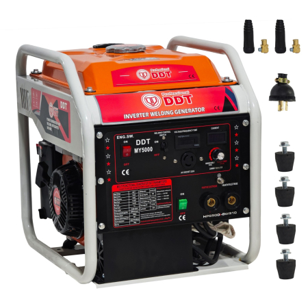 Generator de curent cu sudură DDT MY5000, 5.5 kW, 300A, Motor 4 timpi benzină, AVR, 230V, LED Display [1]