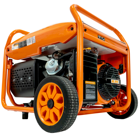 Generator curent trifazat ModelR-Power GE 8000, 7500W, 230/400V, pornire electrică, benzină, motor 4 timpi 459cc, cupru, cadru industrial, 2 prize [7]
