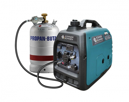 BRICOLAJ - Generator de curent 3.1 Kw, inverter, Hibrid (GPL + BENZINA) - INSONORIZAT - KONNER & SOHNEN - KS-3100IG-S, Putere motor 4,6 cp / 79.7 cmc