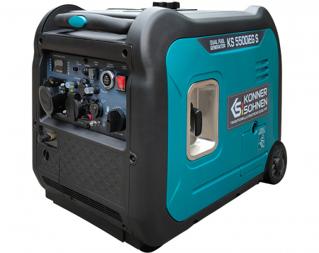 BRICOLAJ - Generator de curent 5.5 kW inverter - HIBRID (GPL + benzina) - insonorizat - Konner & Sohnen - KS-5500iEG-S