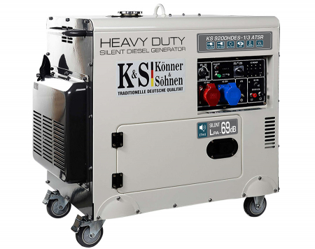 Generator de curent 7.5 kW diesel - Heavy Duty - insonorizat - Konner & Sohnen - KS-9200DE-1/3-HD-ATSR- Silent [1]