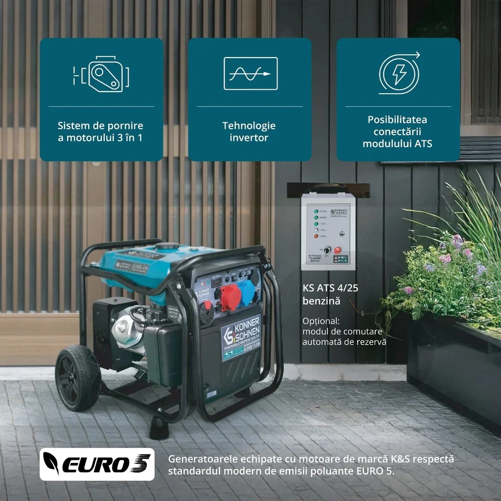 Generator de curent 8.5 kW inverter - benzina - Konner & Sohnen - KS-8100iE-1/3-ATSR [3]