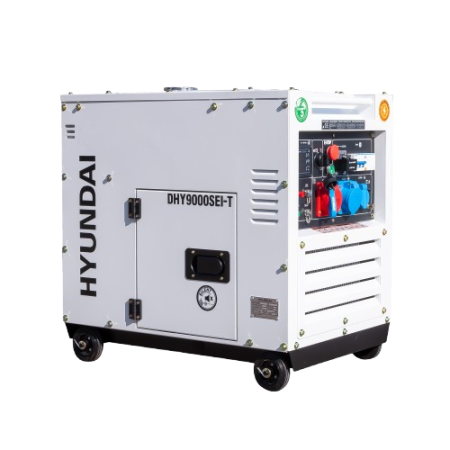BRICOLAJ - Generator de curent inverter monofazat cu motor diesel Hyundai DHY-9000SEi-T, putere 6.5 KW, motor 12 CP