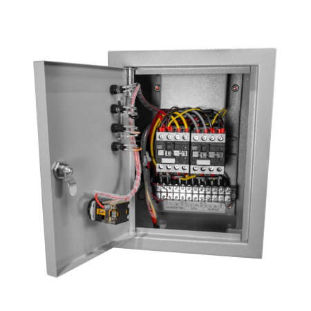 Generator curent trifazat Model R-Power GE 9000RC ATS, 7500W, AVR + ATS, pornire electrică cu telecomandă, 230/400V, benzină, motor 4 timpi, cupru, roți transport, cadru industrial [9]