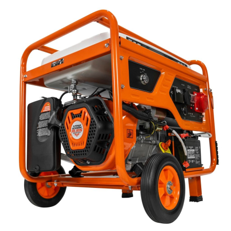 Generator curent trifazat Model R-Power GE 9000RC ATS, 7500W, AVR + ATS, pornire electrică cu telecomandă, 230/400V, benzină, motor 4 timpi, cupru, roți transport, cadru industrial [2]