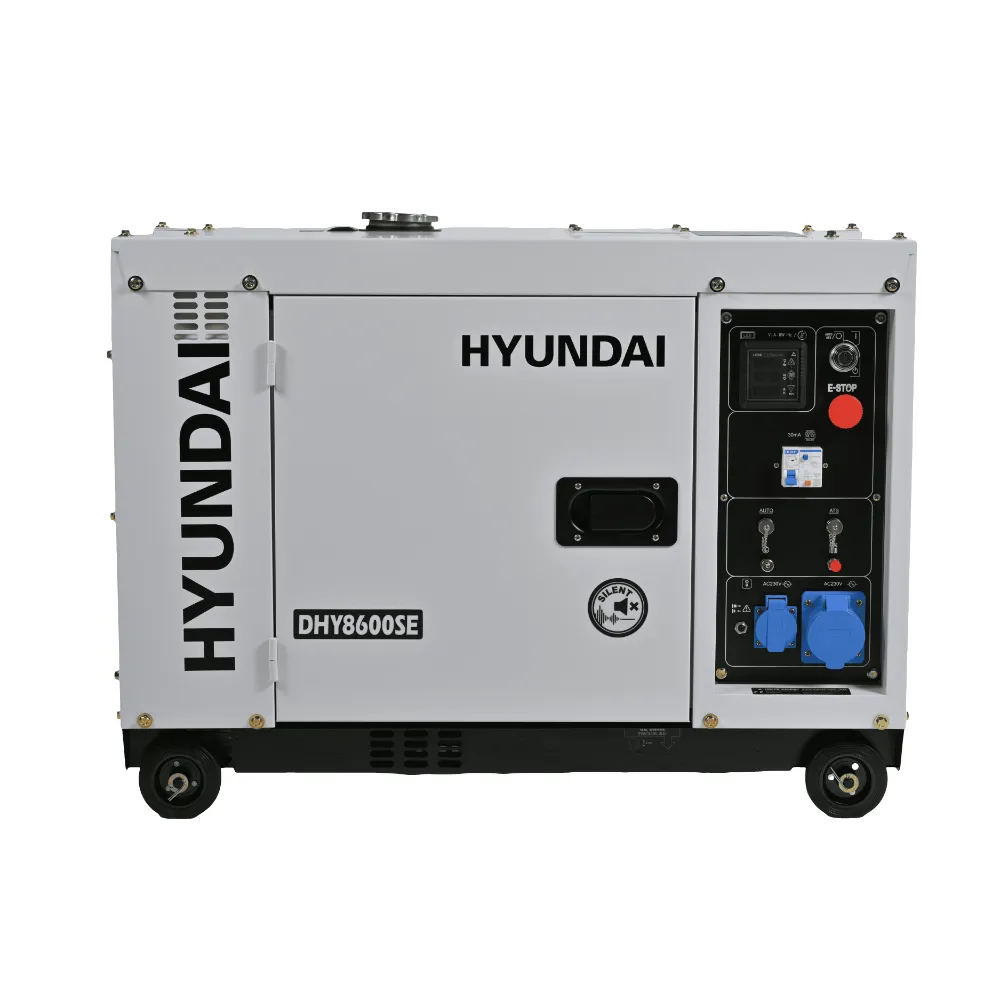 BRICOLAJ - Generator de curent monofazat cu motor diesel Hyundai DHY-8600SE, putere 6.5 kw