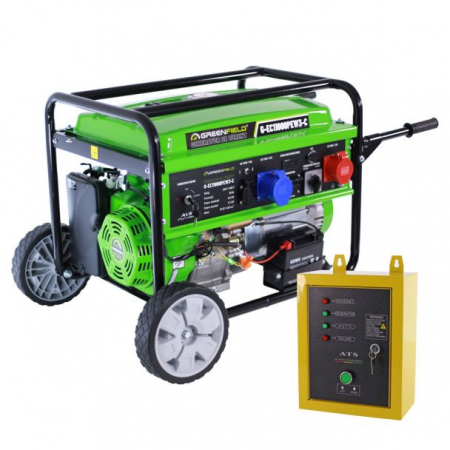 BRICOLAJ - Generator de curent pe benzina Greenfield G-EC11000PEW3-C+ATS_11000, portabil, 400/230V, 9.2 kVA, pornire electrica automatizata, cu panou ATS