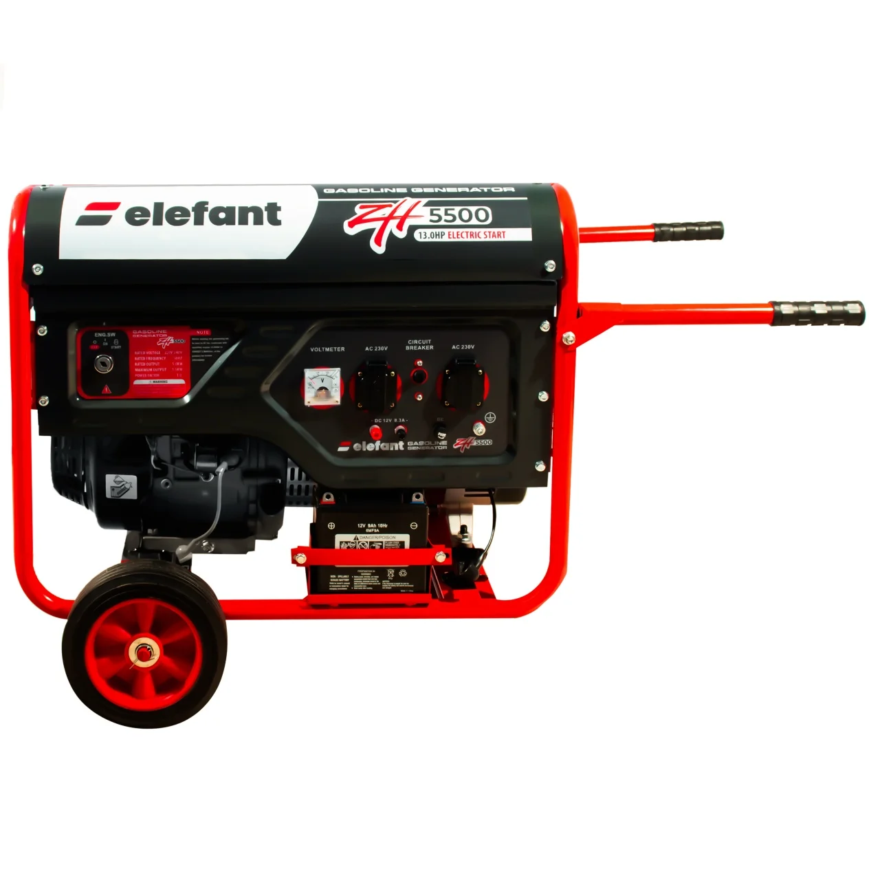 Generatoare - Generator pe benzina ZH5500 ELEFANT Ieșire curent 5,5 kW, 18 CP, pornire la cheie, 12 V