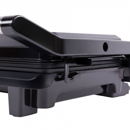 Gratar electric Tesla GR200BX, 1000 W, placi neaderente tip grill 25.5x18 cm, maner termorezistent cromat, deschidere 1800, negru/inox [1]