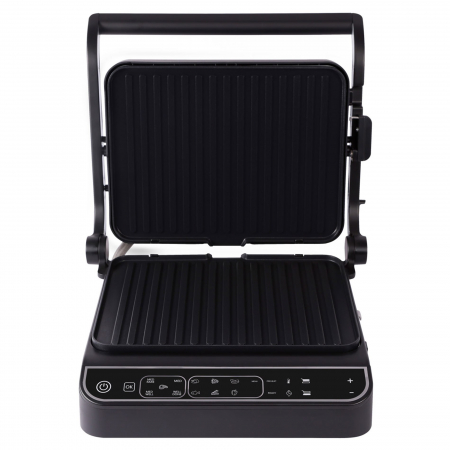 Gratar electric Tesla GR500BG, 2000 W, display LED, Control digital, 10 programe, placi detasabile reversibile 30x23 cm, Negru/sticla [4]