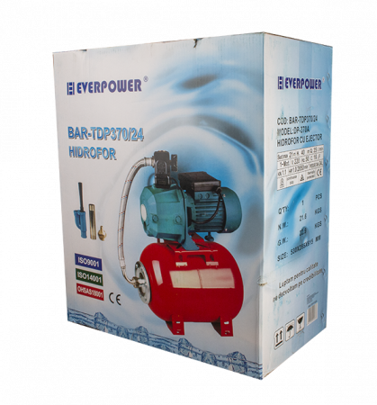 Hidrofor Ejector BAR-TDP370/24, 1100W, 24L – Performanță Ridicată pentru Alimentare cu Apă, Irigații și Fântâni, Soluție Fiabilă pentru Locuințe și Mici Afaceri [1]