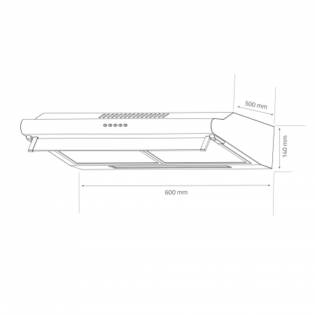 Hota Albatros H10A ECO+, 60 cm, 1 Motor, 3 Trepte, Filtru Metalic Dublu, Geam Rabatabil, Alb [1]