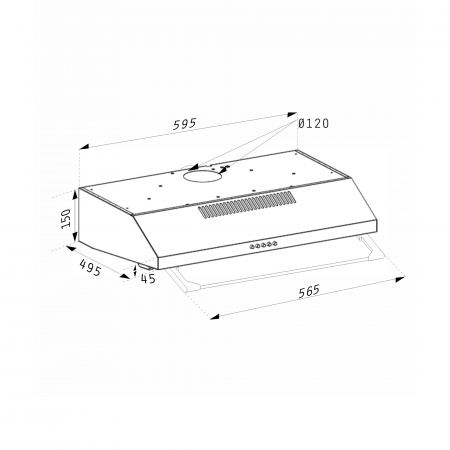 Hotă clasică Pyramis ATCG2 White, 60 cm, cu 2 motoare puternice și putere de absorbție 297 m³/h, finisaj alb elegant, design compact și practic [1]