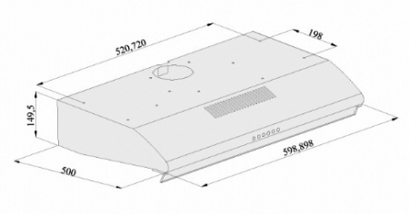 Hotă clasică Pyramis ECOLINE Alb, 60 cm, cu 2 motoare eficiente, capacitate de absorbție 279 m³/h, nivel de zgomot redus 48 dB și 3 trepte de viteză, finisaj alb elegant și rezistent [1]