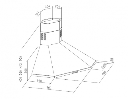 Hotă de colț CORNER KA142, 3 viteze, motor de 400 W, capacitate de absorbție 645 m³/h, finisaj inox gri, nivel de zgomot redus 43 dB, clasa energetică D, soluția practică și estetică pentru orice bucă [3]