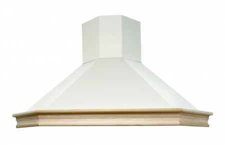 Hote Decorative - Hotă de colț RUSTIC CORNER CHIMNEY CHR118, 100 cm, cu 1 motor puternic, capacitate de absorbție 440 m³/h, combinație elegantă de lemn natur și metal vopsit,  design rustic și funcțional