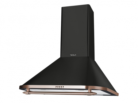 Hote Decorative - Hota decorativa retro Tesla DC600ABP, 60cm, Negru1 motor 190W, 630m3/h, 3 trepte, LED 2x2W