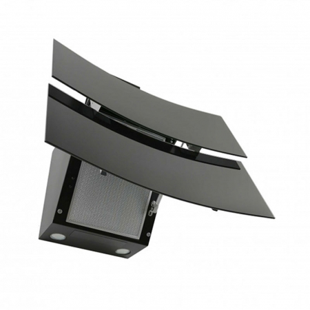 Hota Decorativa Tornado Blaze Touch Free 1100 (60) LED, 1 motor Turbo, latime 60 cm, 4 viteze, absorbtie 1100 m3/ora, filtru anti-grasimi aluminiu 5 straturi, Negru/Sticla [3]