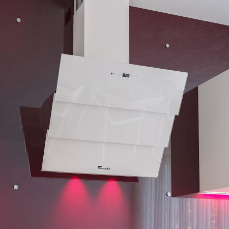Hota Decorativa Tornado Megas 1200 (60) LED, clasa A, 1 motor Turbo, latime 60 cm, 4 viteze, absorbtie 1200 m3/ora, filtru anti-grasimi aluminiu 5 straturi, Alb [11]