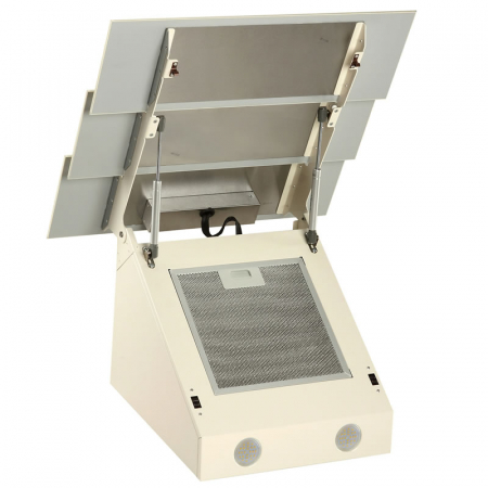 Hota Decorativa Tornado Megas 1200 (60) LED, clasa A, 1 motor Turbo, latime 60 cm, 4 viteze, absorbtie 1200 m3/ora, filtru anti-grasimi aluminiu 5 straturi, Bej [4]