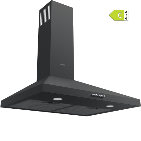 Hote Decorative - Hota decorativă Vivax CHO-60CHC115T B, 59,6 cm, 115 W, 1 motor, 3 trepte de viteză, debit 452 m³/h, filtru aluminiu lavabil, iluminare LED, Negru