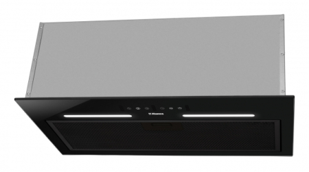 Hota incorporabila Amica, tip box, total incorporabila, 55 cm, 1 motor, 3 trepte de viteze, 462 m3/h debit maxim, 63 dB, 155 W, rama sticla, iluminare led, comenzi touch, negru [1]