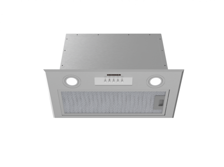 Hota incorporabila Heinner HBIH-MD600IX, 52 cm, putere absorbtie 610 m³/h, 3 trepte viteza, motor 215W, iluminare LED, filtru aluminiu, evacuare 150 mm, inox [1]