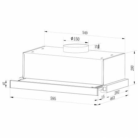 Hota incorporabila  Samus HS6030TX, 300 mc/h, 1 motor, 67 W, latime 60 cm, 2 trepte absorbtie, Inox [1]