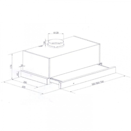 Hota incorporabila telescopica Heinner HTCH-440FS, Putere de absorbtie 325 mc/h, 1 motor, 60 cm, Inox [1]