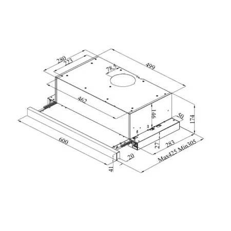 Hota incorporabila telescopica INES BEIGE, 60CM, 450m3/h, 2 motoare, Bej Nuova Cucina [1]