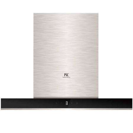 Marelvi - Hota T-shape Master Kitchen, design sticla neagra + inox, latime 90cm, clasa A, control slide touch, putere 800m3/h, 3 filtre aluminiu