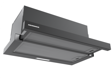 Electronice & Electrocasnice - Hotă telescopică Heinner HTCH-MD600GBK, 60 cm, 630 m³/h, 2 trepte de viteză, Clasa C, Sticlă Neagră