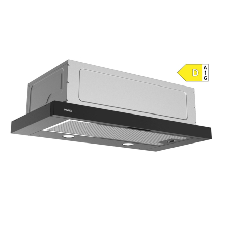 Hote Telescopice - Hota telescopică Vivax CHO‑60PT100T B, 59,5 cm, 100 W, 2 trepte, filtru aluminiu lavabil, iluminare LED, Negru