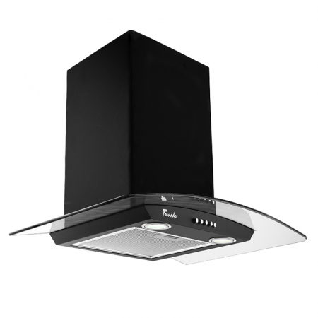 Hote Cupolare - Hota tip Cupola Tornado Eva 1200 (60) LED, 1 motor Turbo, latime 60 cm, 3 viteze, absorbtie 1200 m3/ora, filtru anti-grasimi aluminiu 5 straturi, Negru