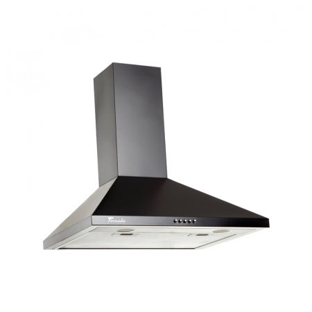 Hote Cupolare - Hota tip Cupola Tornado Kent 750 (60) LED, 1 motor Turbo, latime 60 cm, 3 viteze, absorbtie 750 m3/ora, filtru anti-grasimi aluminiu 5 straturi, Negru
