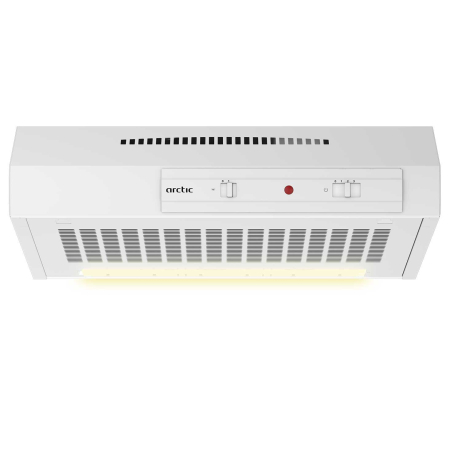Hote Traditionale - Hota traditionala Arctic AH511, 125 W, capacitate absorbtie 135-295 m3/h, Clasa D, 3 trepte de viteza, Iluminare LED, filtru metalic, control mecanic, Alb